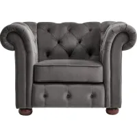 Barrington Charcoal Velvet Chair