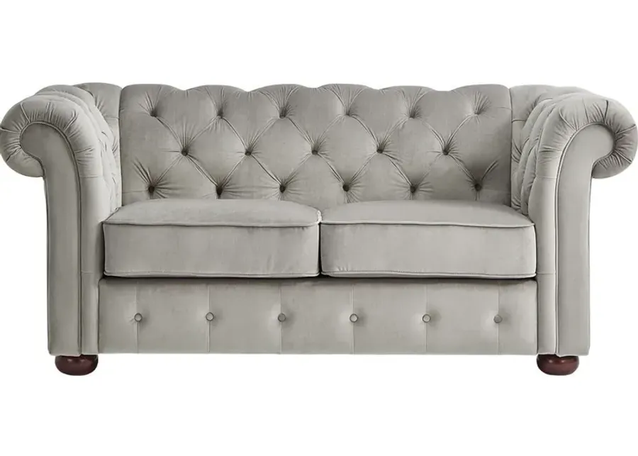 Barrington Gray Velvet Loveseat