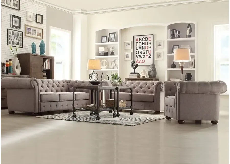 Barrington Gray Linen 3 Pc. Living Room