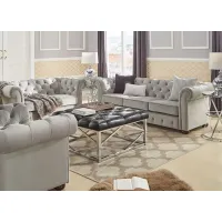Barrington Gray Velvet 3 Pc. Living Room