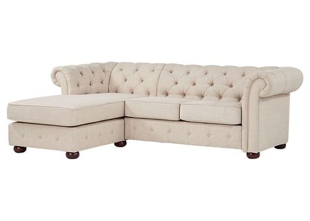Barrington Beige Linen Sofa Chaise (Reverse)