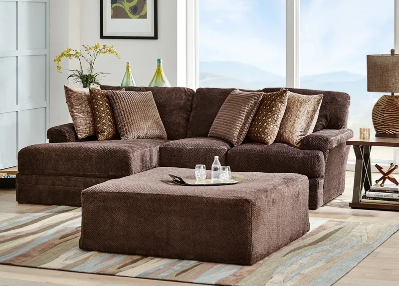 Denali Chocolate 2 Pc. Sectional W/ Chaise (Reverse)