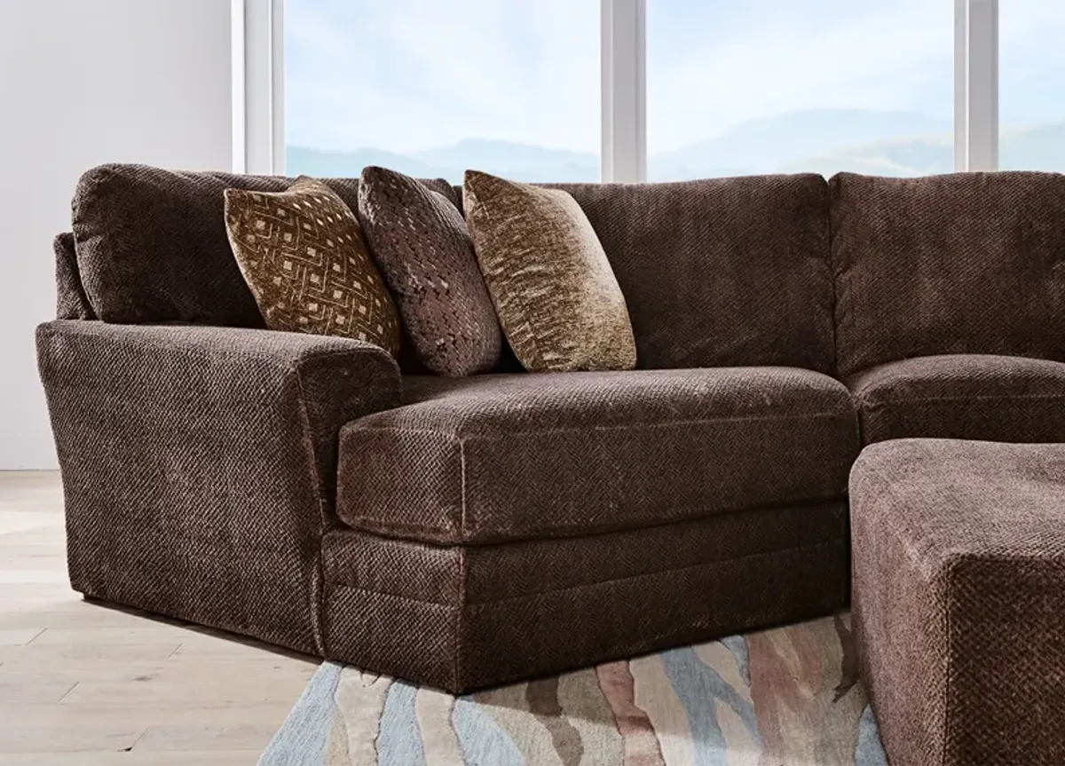 Denali Chocolate 2 Pc. Sectional W/ Cuddler Chaise (Reverse)