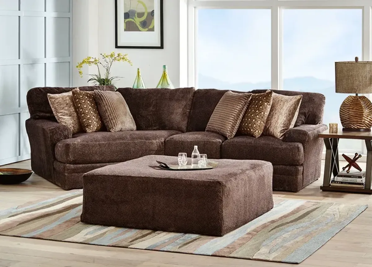 Denali Chocolate 2 Pc. Sectional W/ Cuddler Chaise (Reverse)