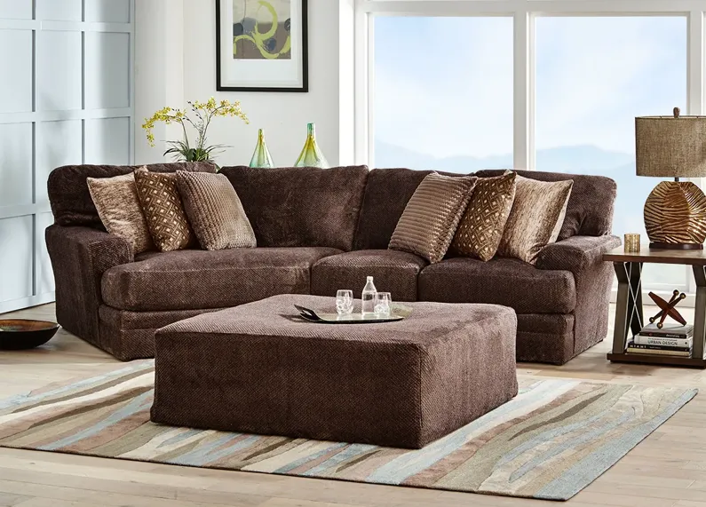 Denali Chocolate 2 Pc. Sectional W/ Cuddler Chaise (Reverse)