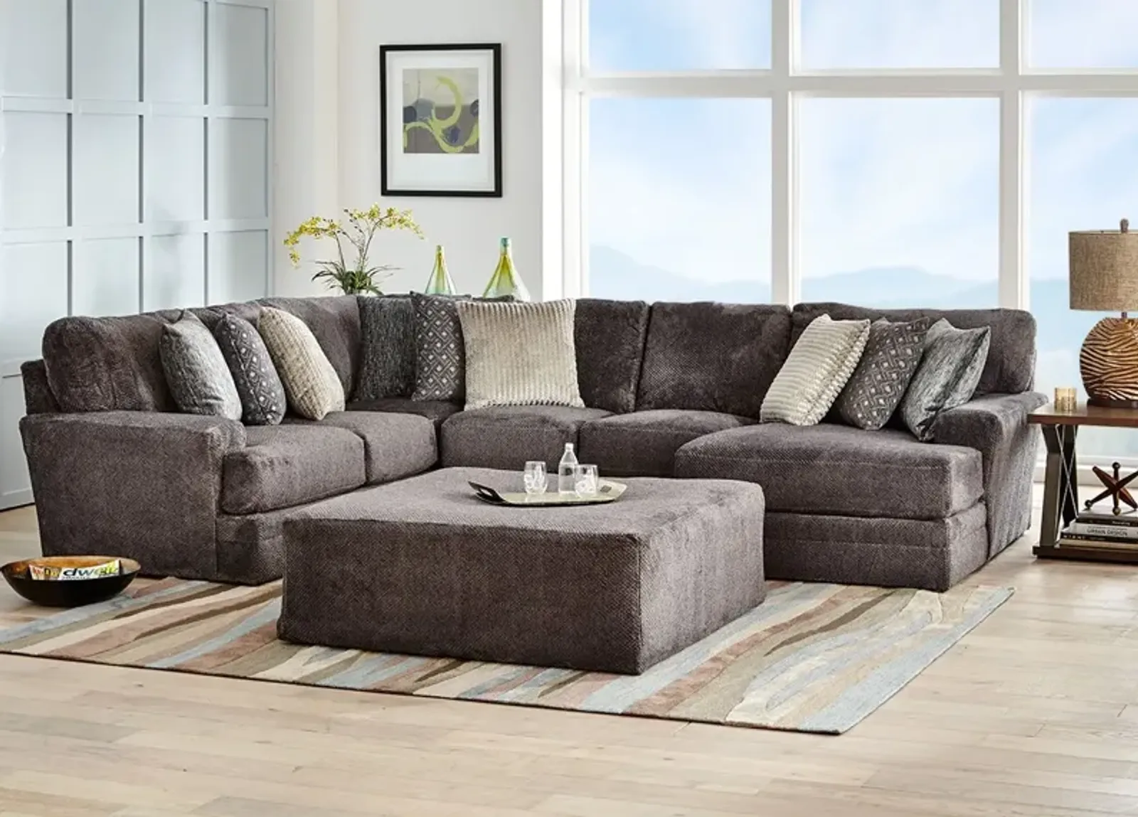 Denali Smoke 3 Pc. Sectional W/ Armless Loveseat & Chaise