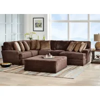 Denali Chocolate 3 Pc. Sectional W/ Armless Loveseat & Chaise