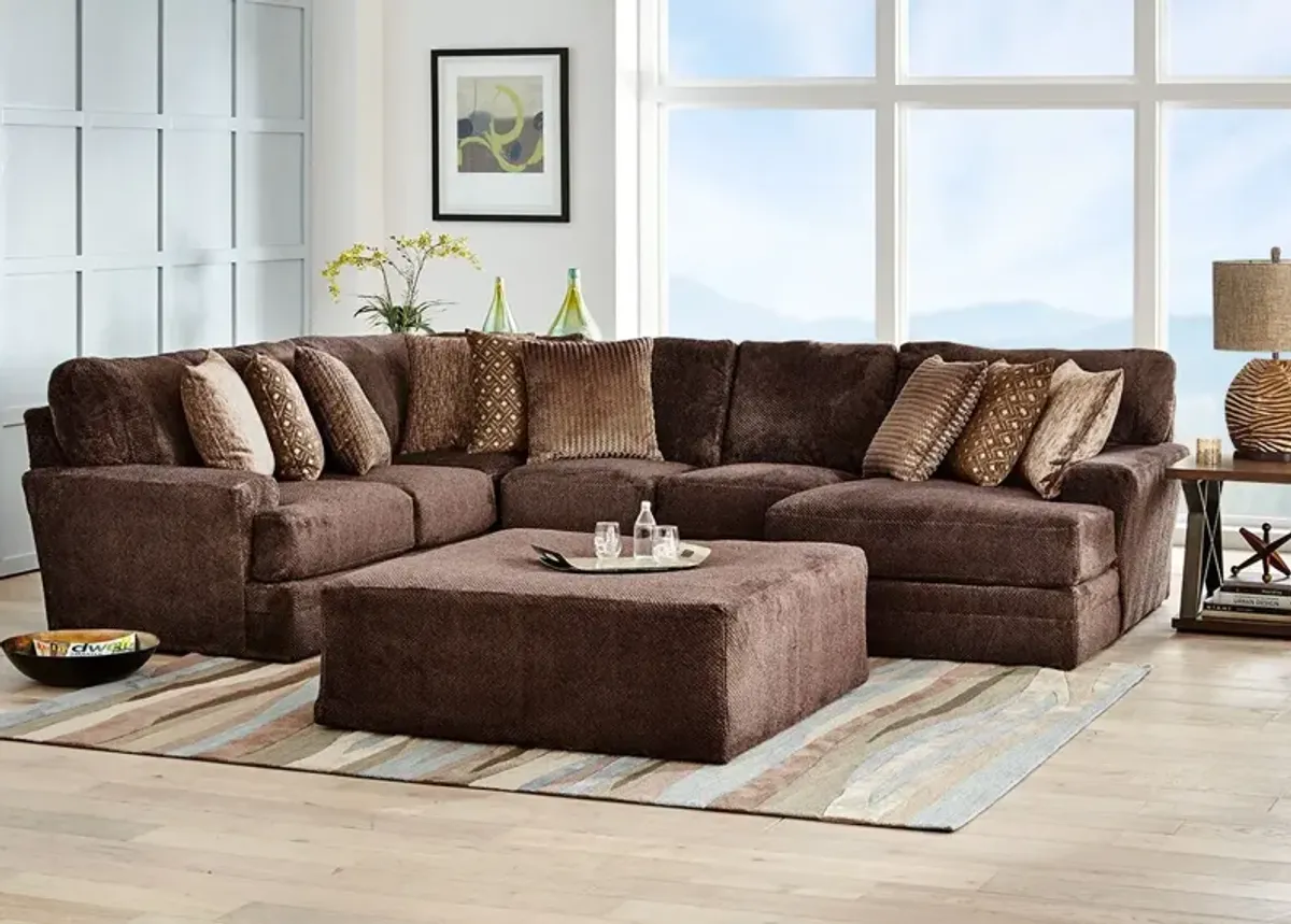 Denali Chocolate 3 Pc. Sectional W/ Armless Loveseat & Chaise