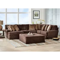 Denali Chocolate 3 Pc. Sectional W/ Armless Loveseat & Chaise (reverse)