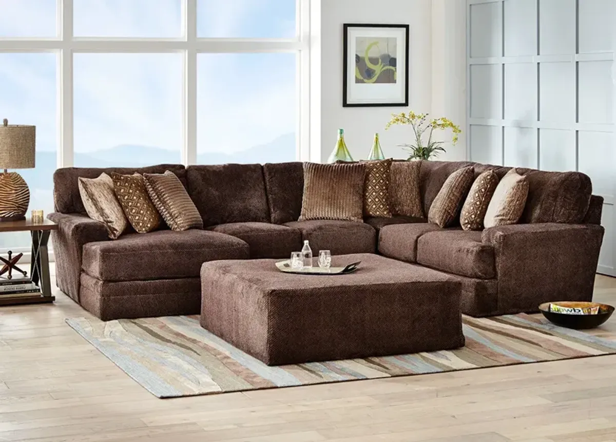 Denali Chocolate 3 Pc. Sectional W/ Armless Loveseat & Chaise (reverse)