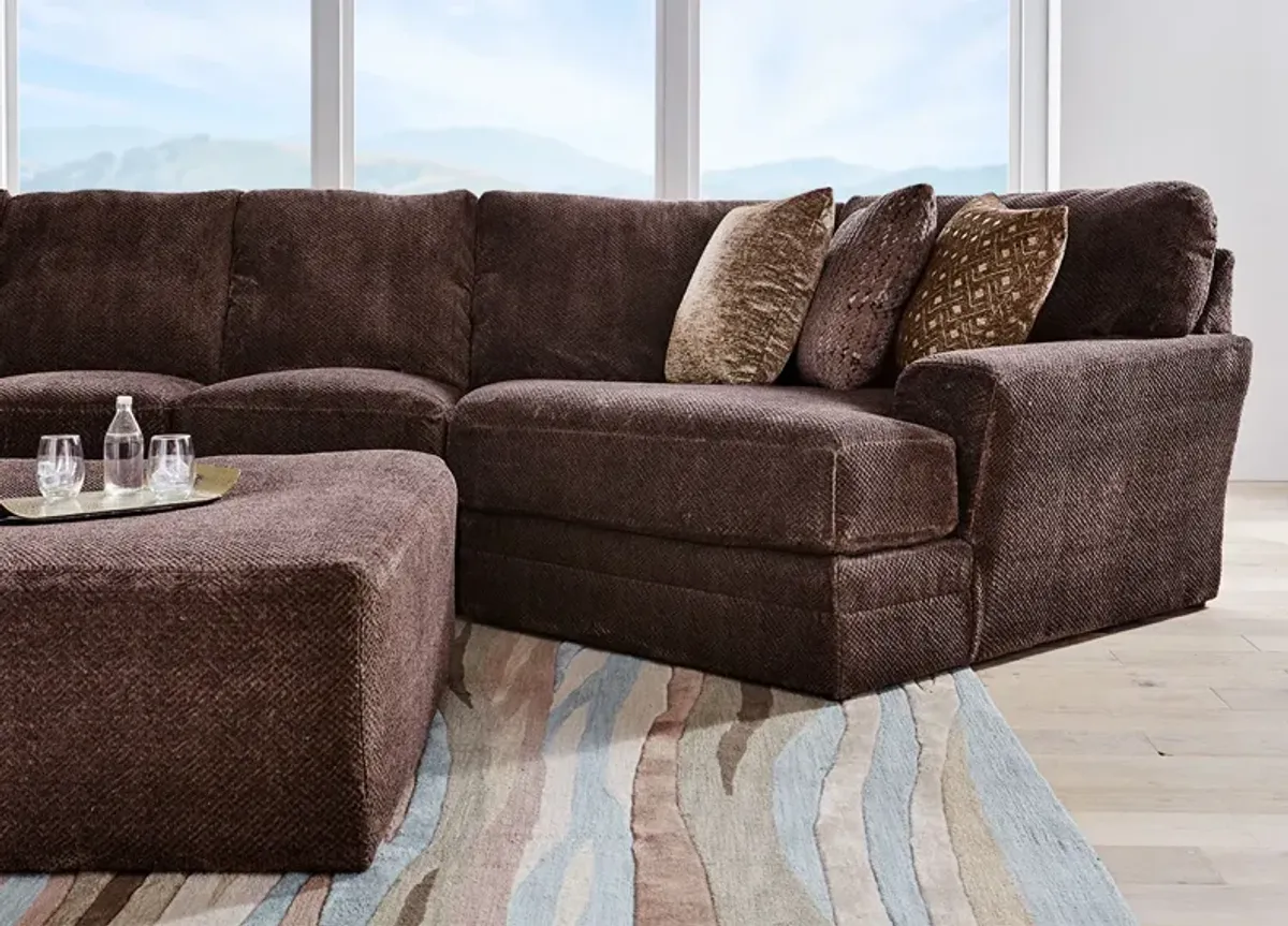 Denali Chocolate 3 Pc. Sectional W/ Cuddler Chaise