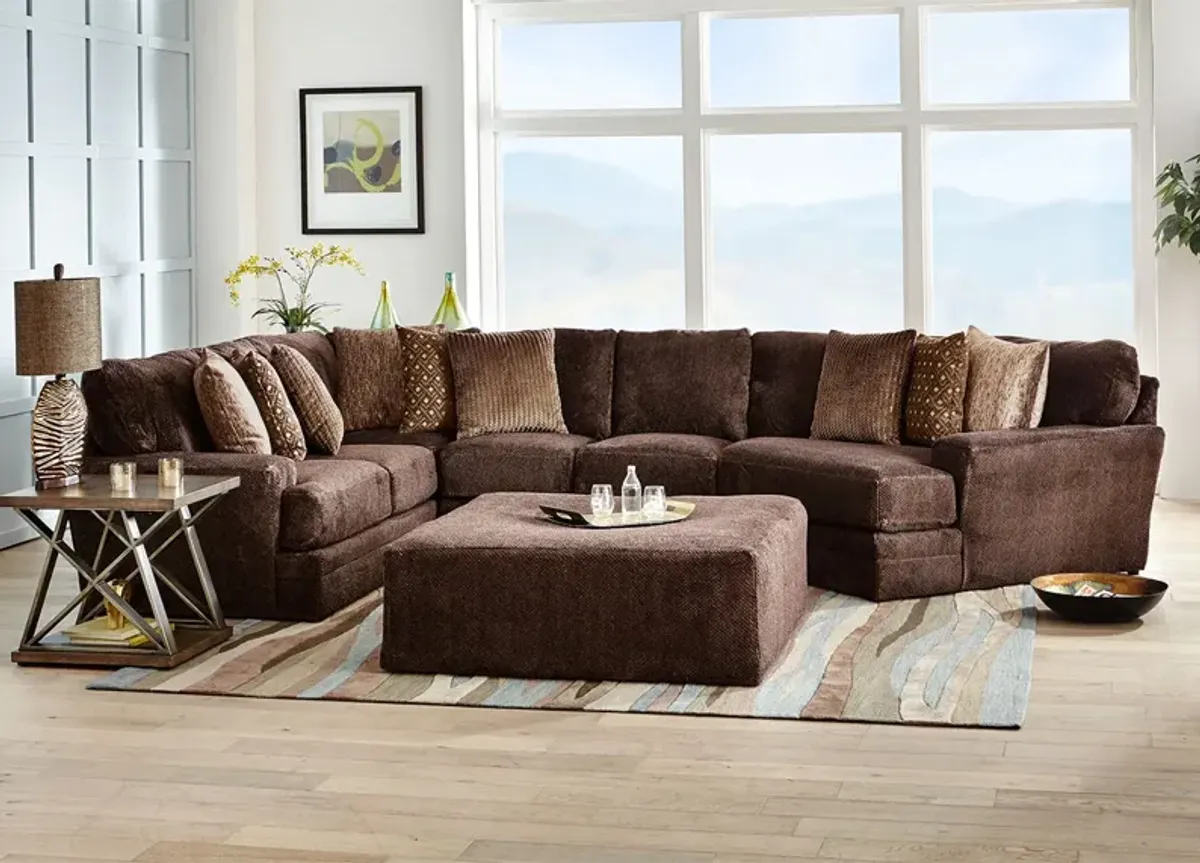 Denali Chocolate 3 Pc. Sectional W/ Cuddler Chaise