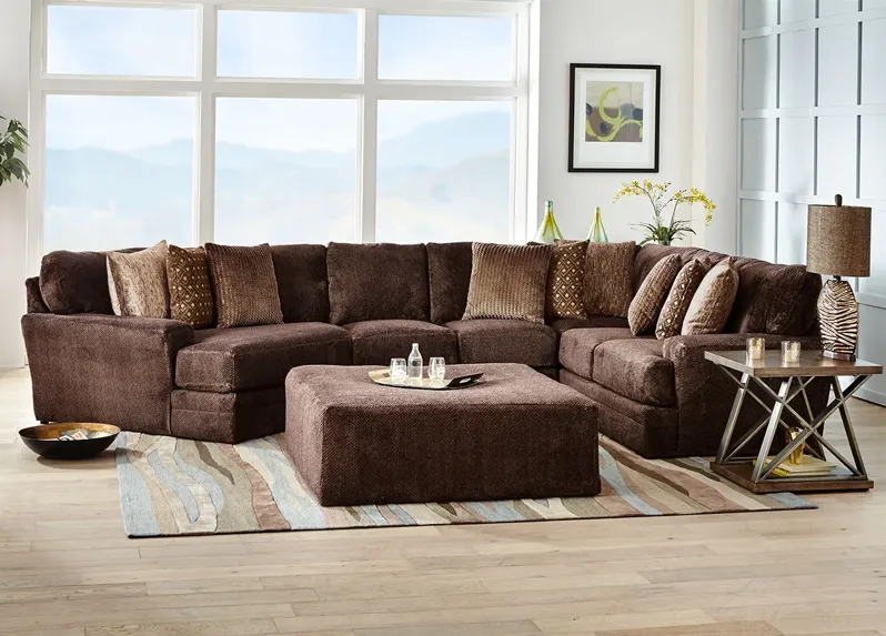 Denali Chocolate 3 Pc. Sectional W/ Cuddler Chaise (Reverse)
