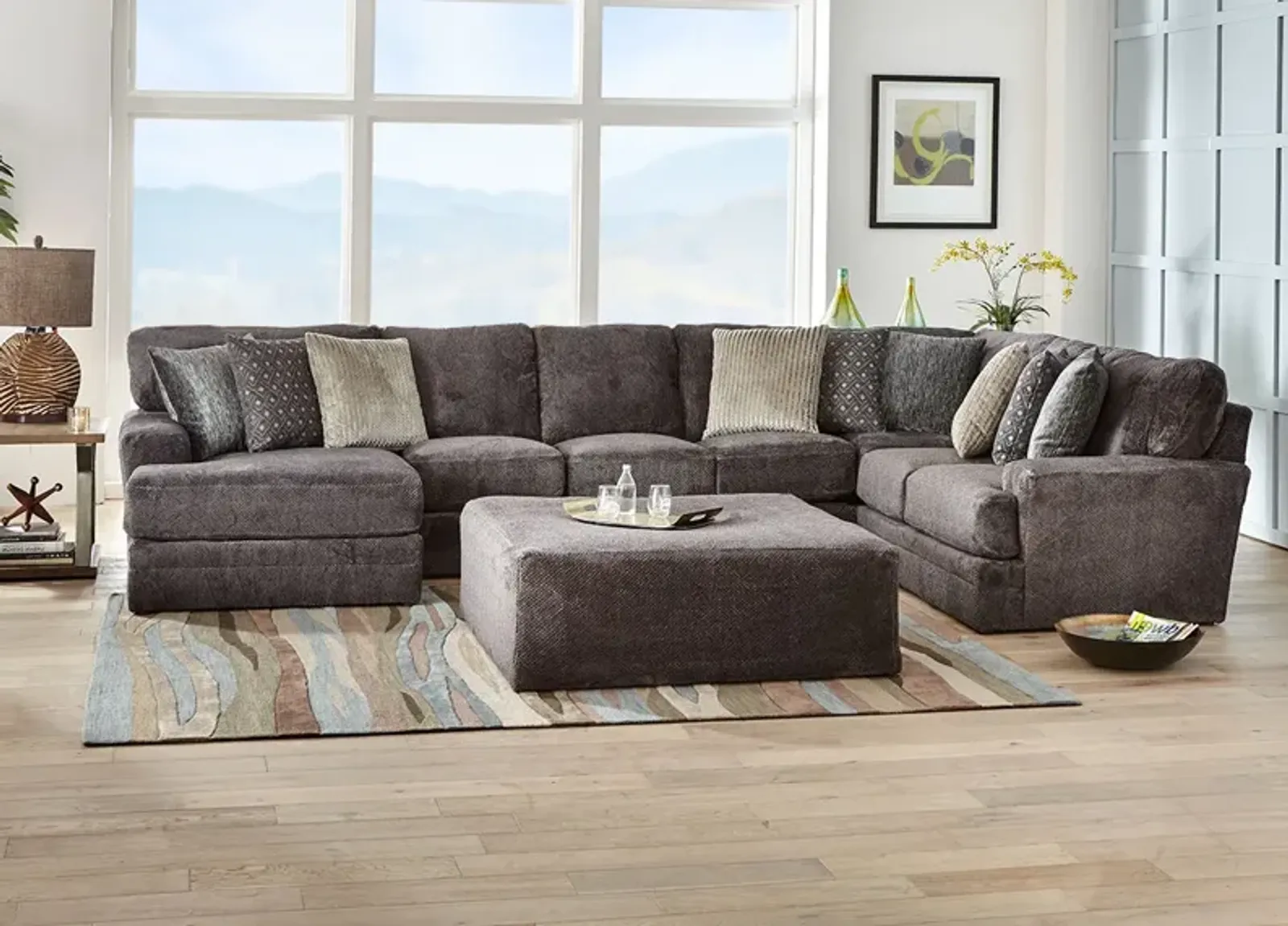 Denali Smoke 3 Pc. Sectional W/ Chaise (Reverse)