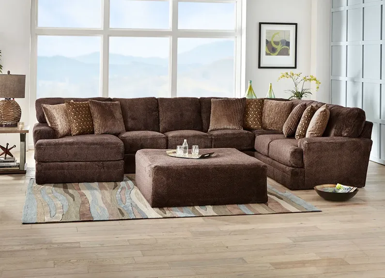 Denali Chocolate 3 Pc. Sectional W/ Chaise (Reverse)
