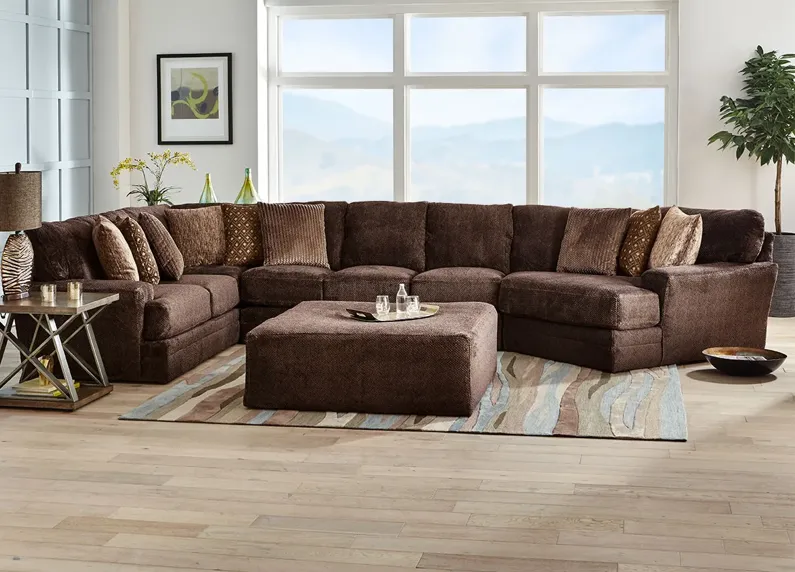 Denali Chocolate 3 Pc. Sectional W/ Cuddler Chaise