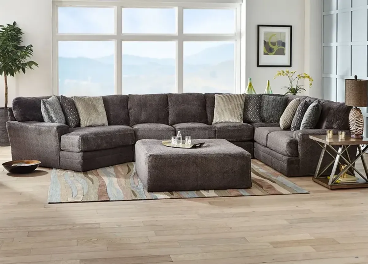 Denali Smoke 3 Pc. Sectional W/ Cuddler Chaise (Reverse)