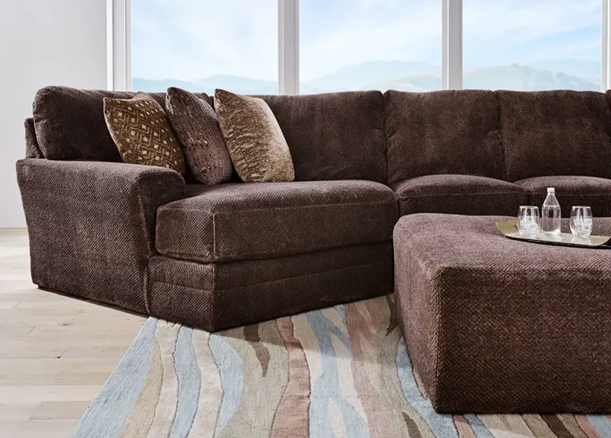 Denali Chocolate 3 Pc. Sectional W/ Cuddler Chaise (Reverse)