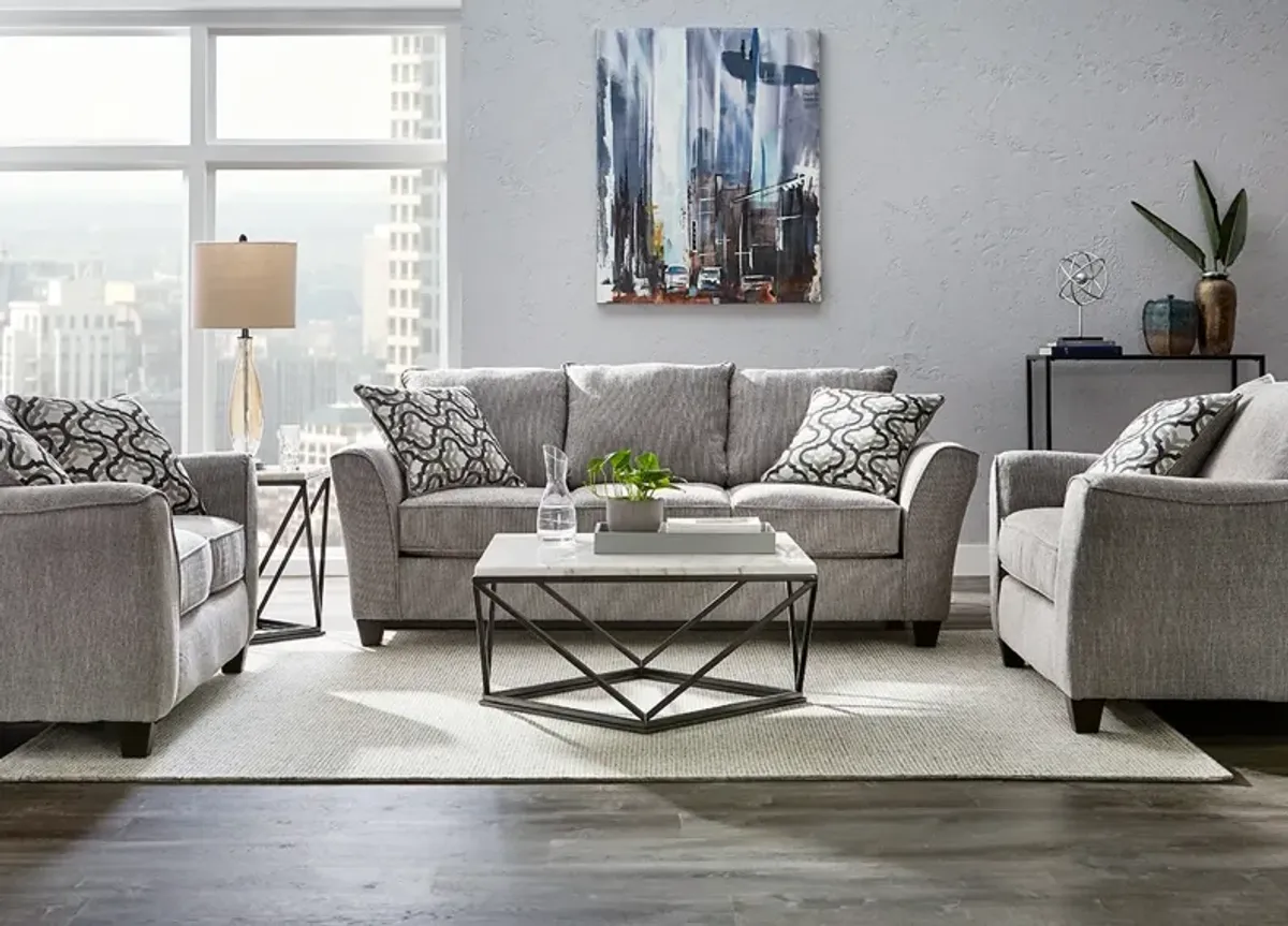 Dante Light Gray 3 Pc. Living Room