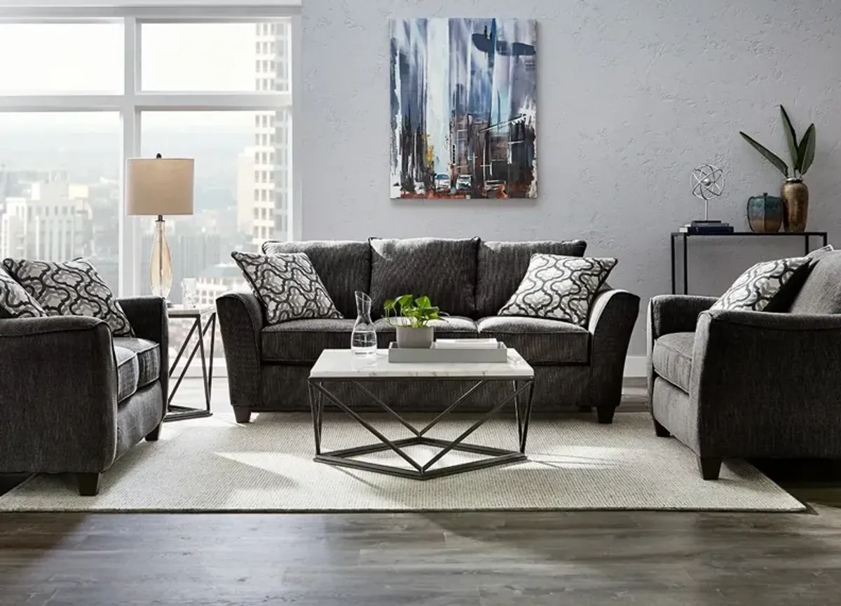 Dante Dark Gray 3 Pc. Living Room