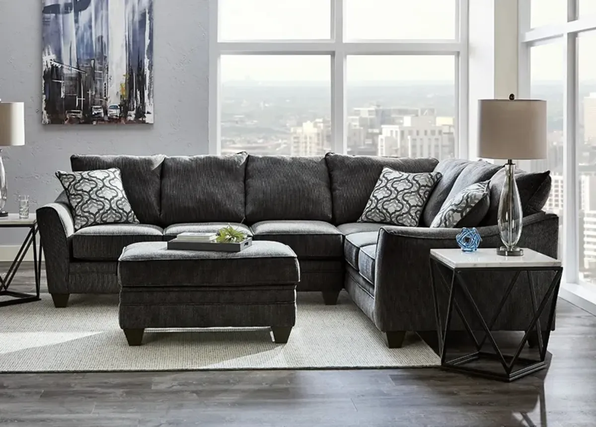 Dante Dark Gray 2 Pc. Sectional (Reverse)