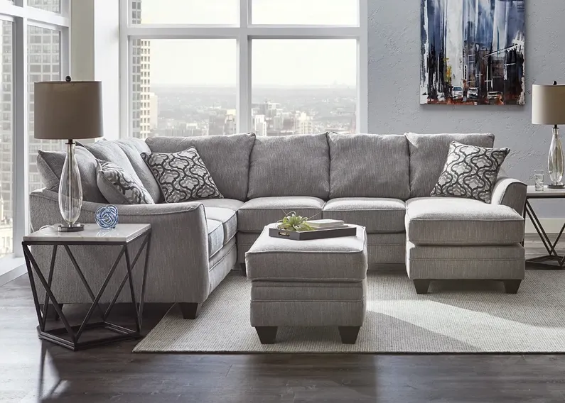 Dante Light Gray 2 Pc. Sectional W/ Chaise