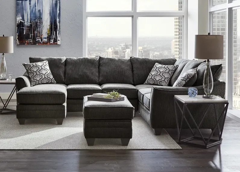 Dante Dark Gray 2 Pc. Sectional W/ Chaise (Reverse)