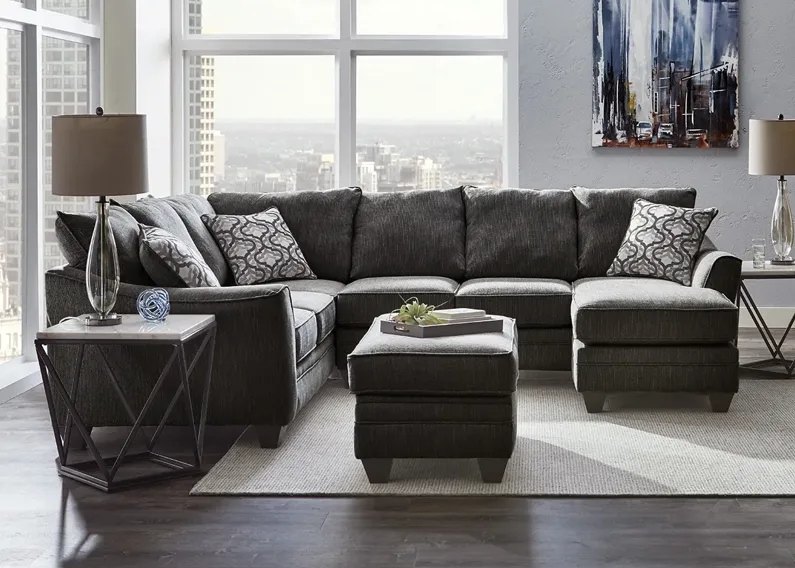 Dante Dark Gray 2 Pc. Sectional W/ Chaise