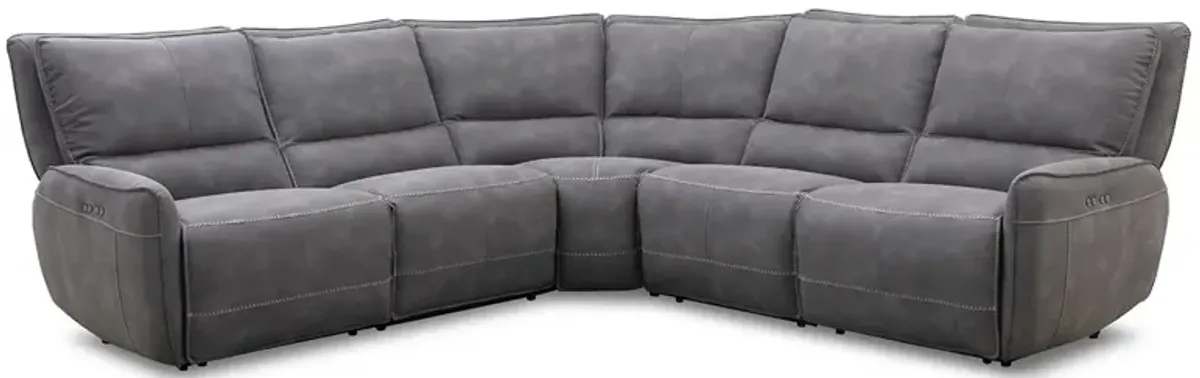 Boswell Fabric 5 Pc. Power Sectional W/ Power Headrests & 2 Armless Chairs