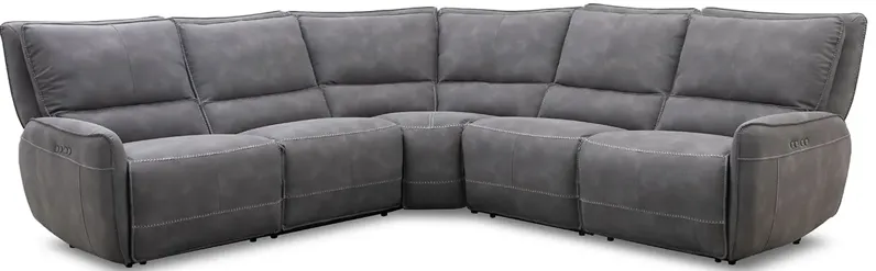 Boswell Fabric 5 Pc. Power Sectional W/ Power Headrests & 2 Armless Chairs