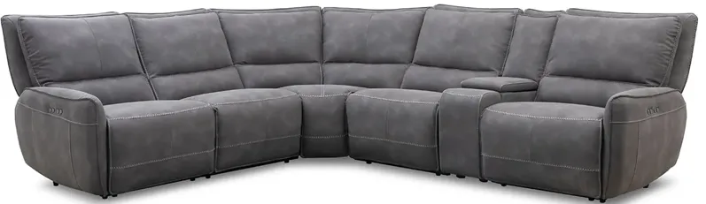 Boswell Fabric 6 Pc. Power Sectional W/ Power Headrests & 2 Armless Chairs
