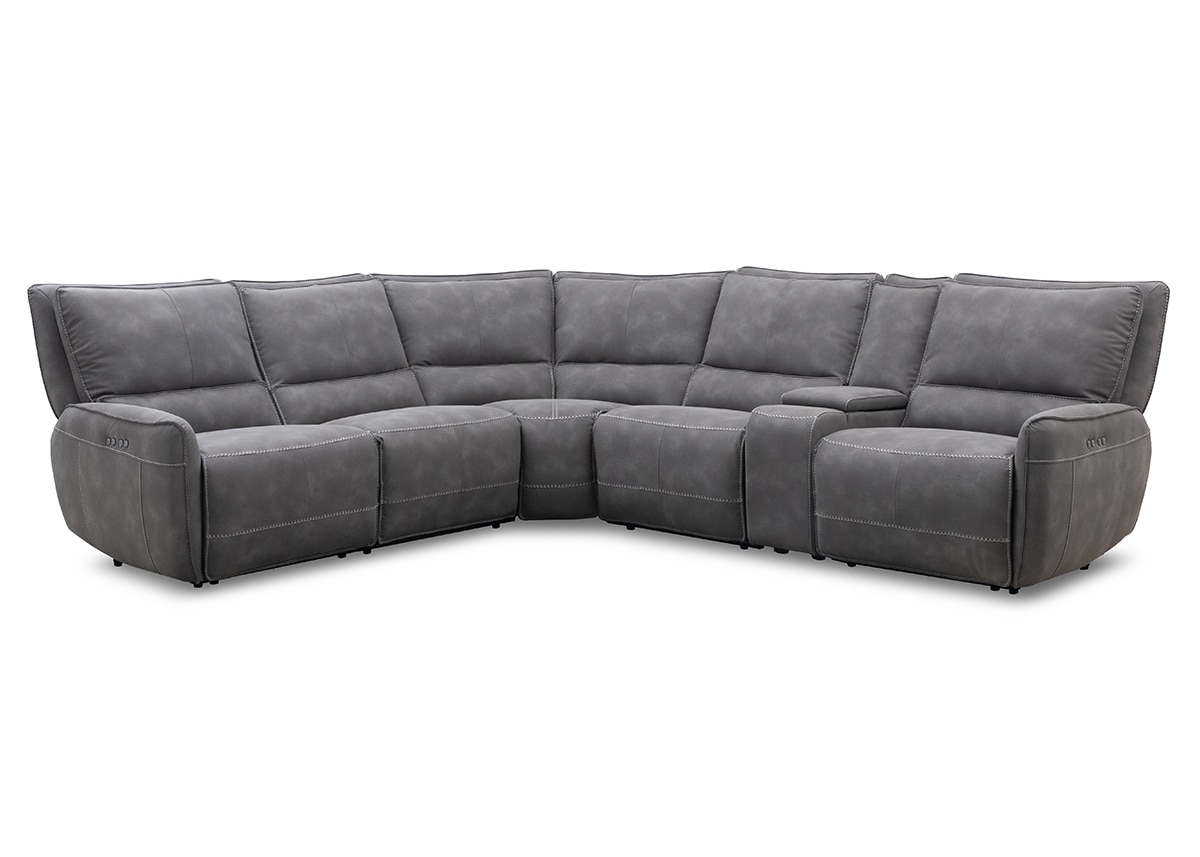 Boswell Fabric 6 Pc. Power Sectional W  Power Headrests