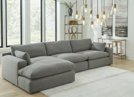 Palisades Gray 3 Pc. Sectional W/ Chaise (Reverse)