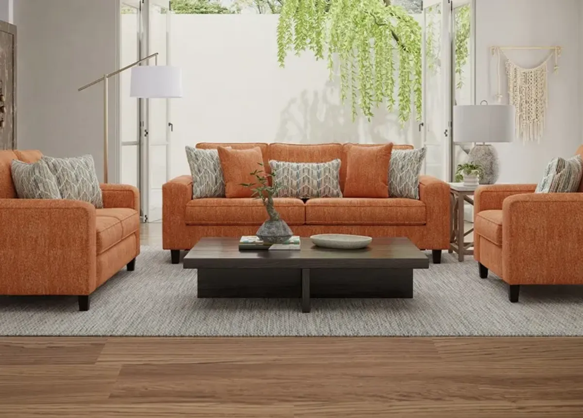 Gabriela 2 Pc. Orange Living Room