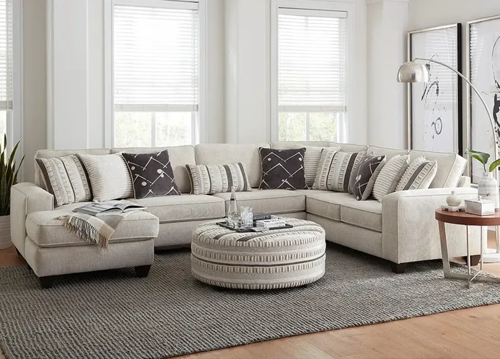 Linnea Beige 3 Pc. Sectional (Reverse)