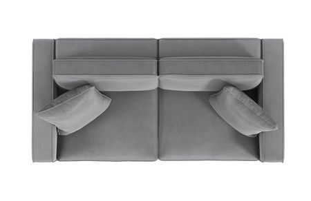 Fairmont Gray Velvet 2-Seat Modular Sofa