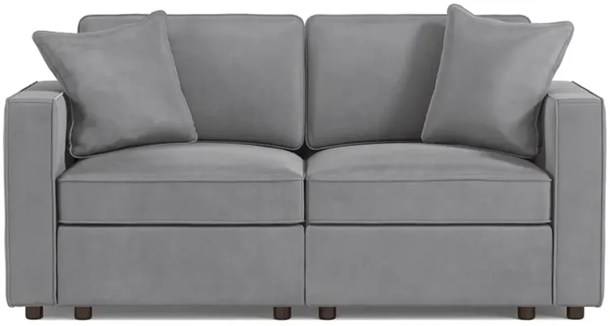 Fairmont Gray Velvet 2-Seat Modular Sofa