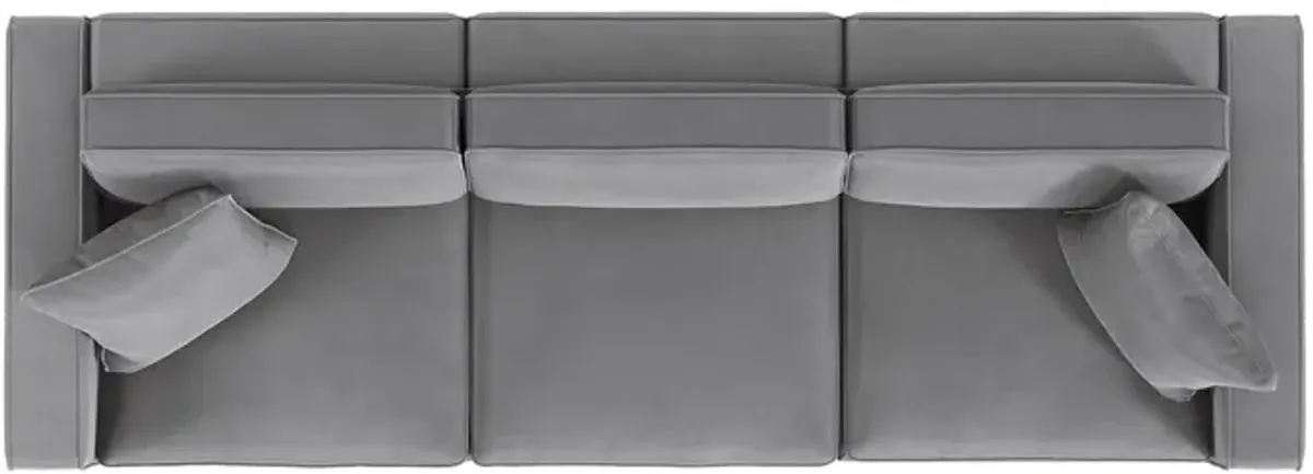 Fairmont Gray Velvet 3-Seat Modular Sofa