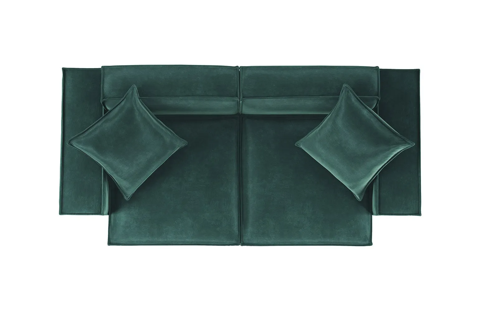 Sydney Green Velvet 2-Seat Modular Sofa