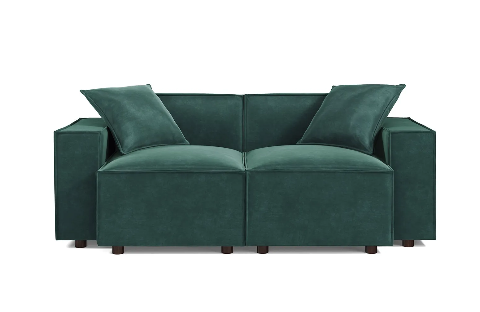 Sydney Green Velvet 2-Seat Modular Sofa