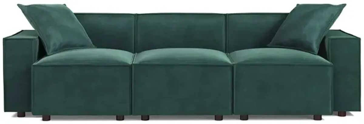 Sydney Green Velvet 3-Seat Modular Sofa