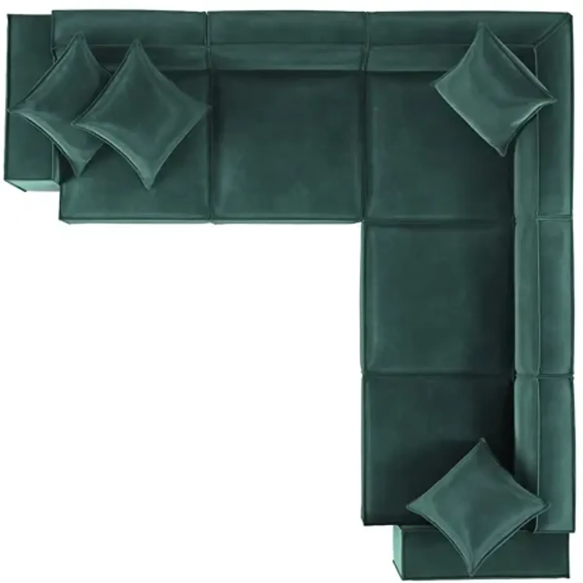 Sydney Green Velvet 5-Seat Modular Sectional