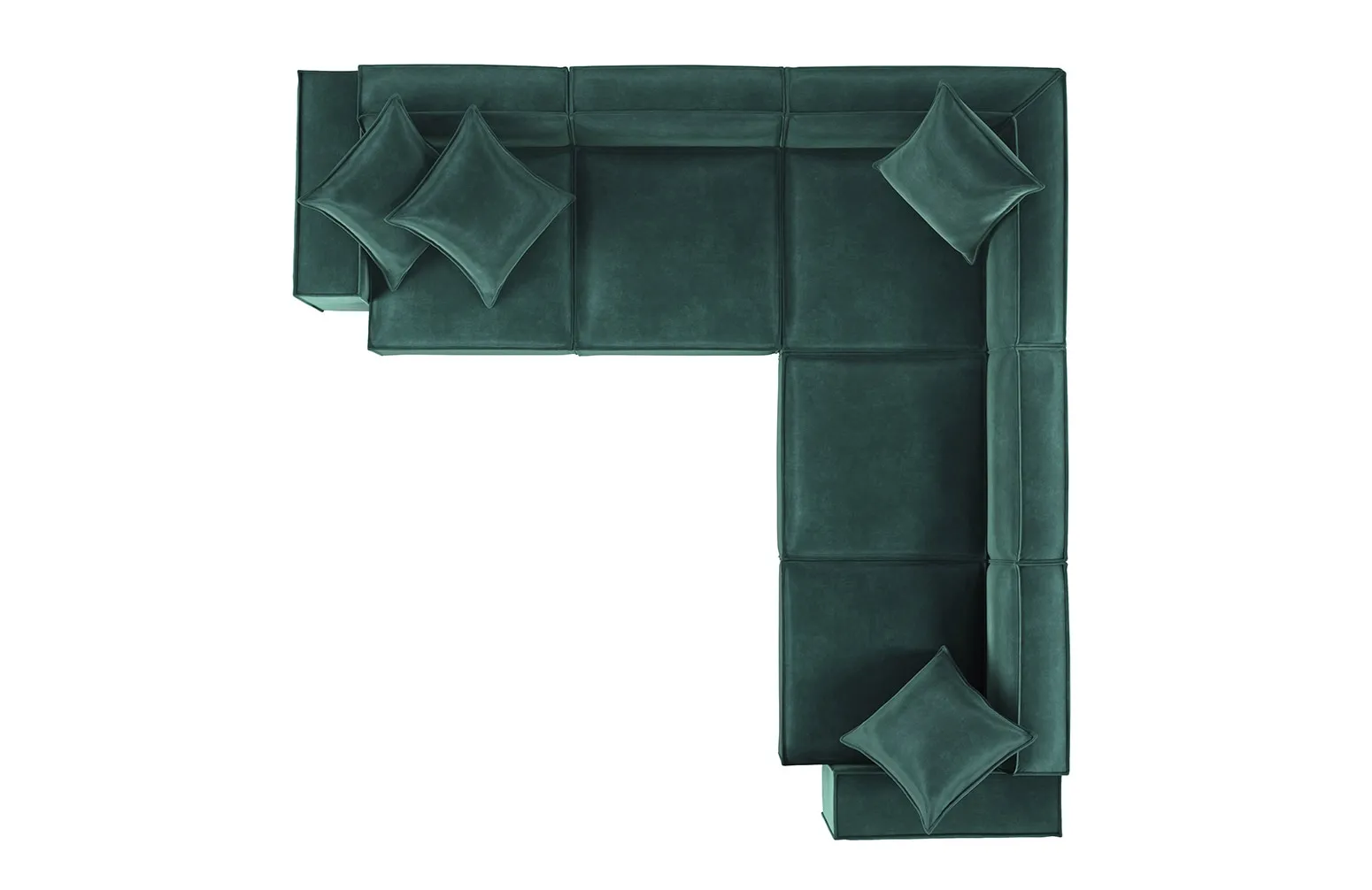 Sydney Green Velvet 5-Seat Modular Sectional