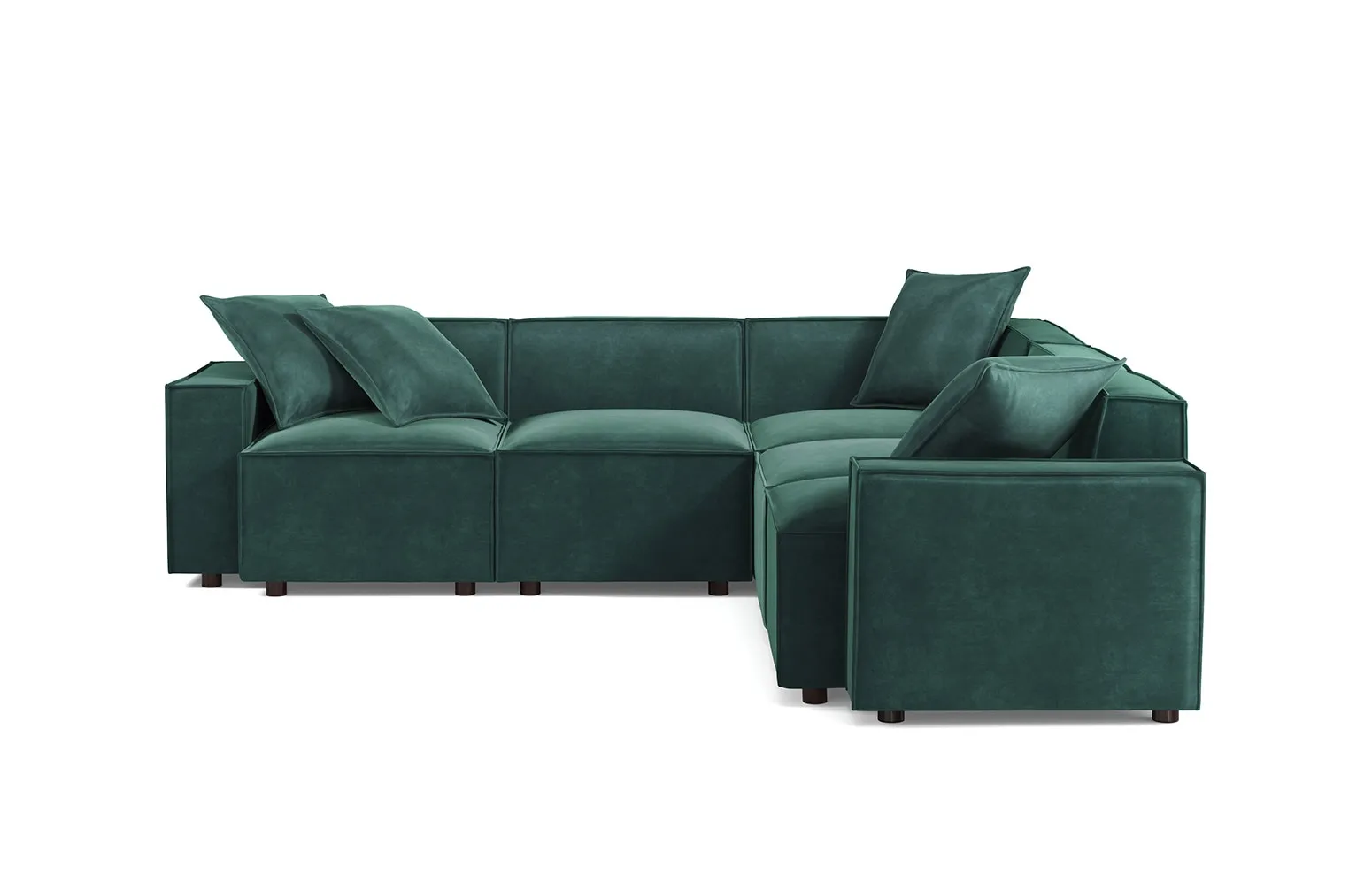 Sydney Green Velvet 5-Seat Modular Sectional