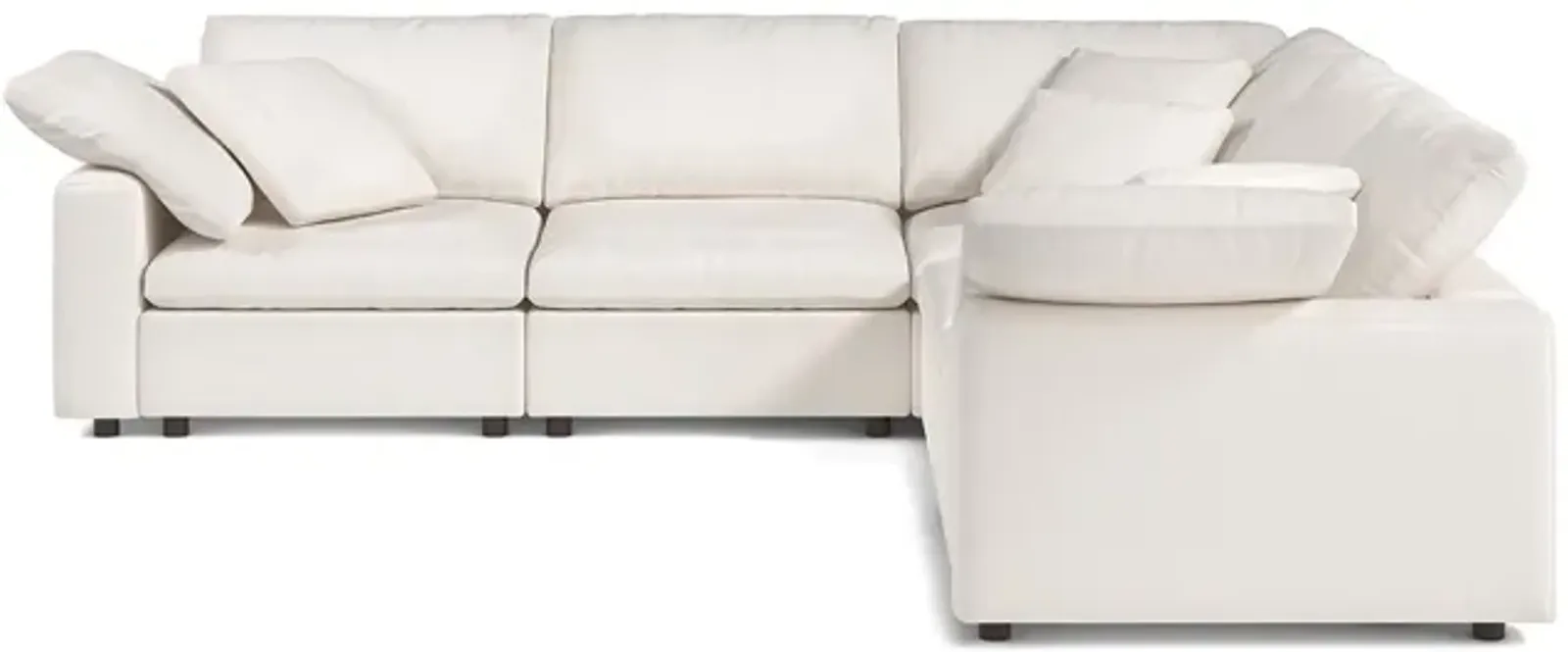 Abbey Pearl Luxury Cotton 5-Seat Modular Sectional