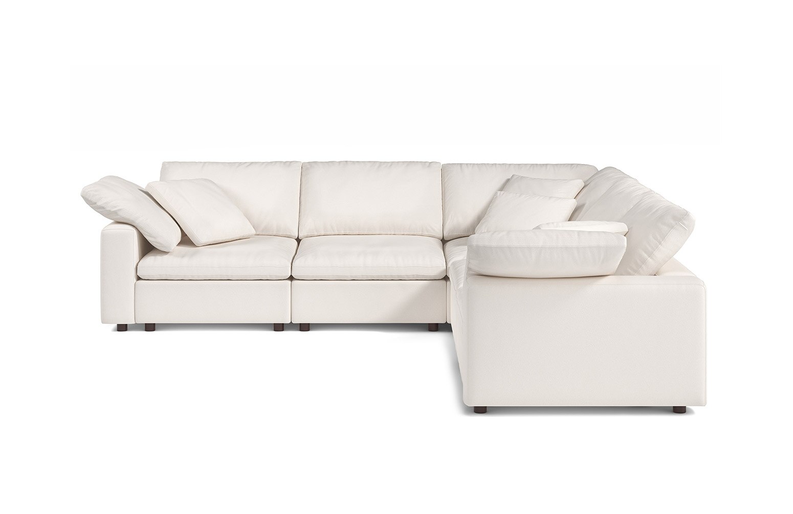 Abbey Pearl Luxury Cotton 5-Seat Modular Sectional