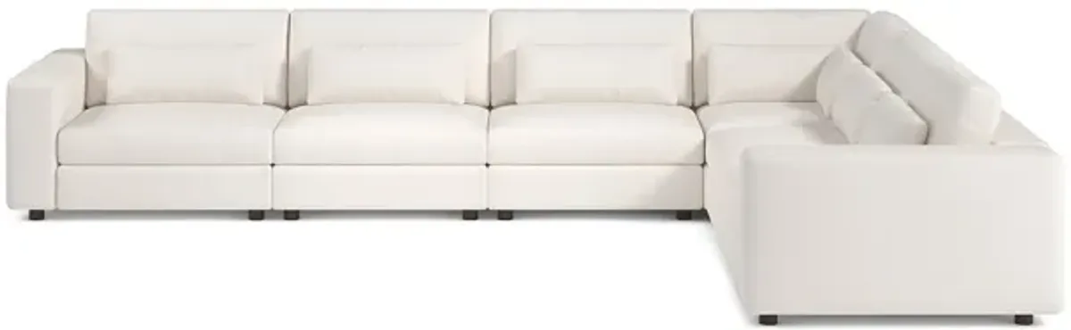 Savoy Pearl Luxury Cotton 6-Seat Modular Sectional