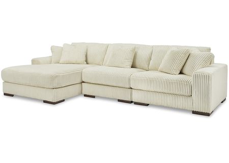 Dolly White 3 Pc. Sectional W/ Chaise (Reverse)