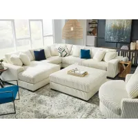 Dolly White 5 Pc. Sectional W/ Chaise (Reverse)