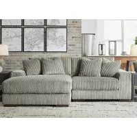 Dolly Gray 2 Pc. Sectional W/ Chaise (Reverse)